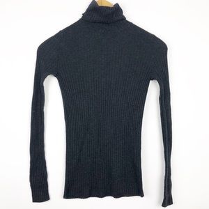 Vince Skinny Rib Turtleneck Long Sleeve Top